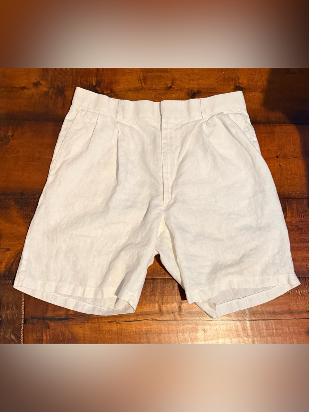 Jeff’s Haberdashery White Linen Shorts